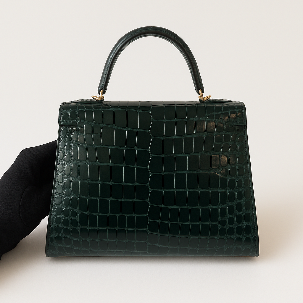 Kelly Mini 20 cm Crocodilo com Ferragens Douradas (GHW)